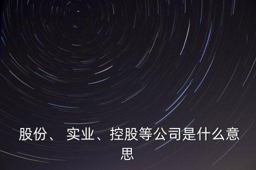  股份、 實(shí)業(yè)、控股等公司是什么意思