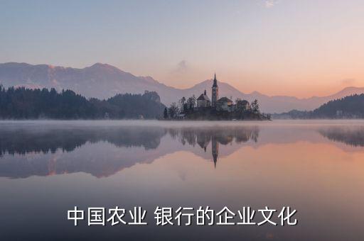 中國(guó)農(nóng)業(yè) 銀行的企業(yè)文化