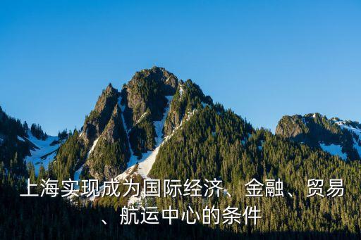  上海實(shí)現(xiàn)成為國際經(jīng)濟(jì)、金融、貿(mào)易、航運(yùn)中心的條件