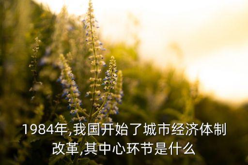 1984年,我國(guó)開始了城市經(jīng)濟(jì)體制改革,其中心環(huán)節(jié)是什么