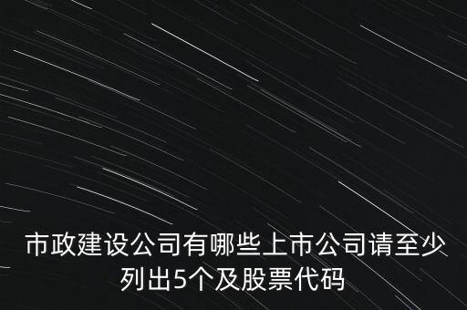  市政建設(shè)公司有哪些上市公司請至少列出5個及股票代碼