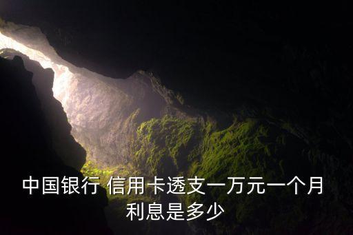 中國(guó)信用卡萬分之萬利息怎么算