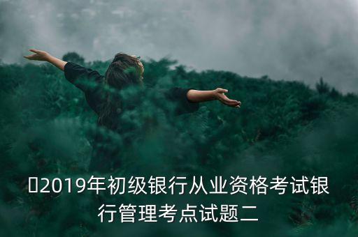 ?2019年初級(jí)銀行從業(yè)資格考試銀行管理考點(diǎn)試題二