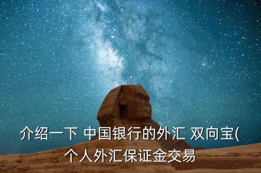 介紹一下 中國(guó)銀行的外匯 雙向?qū)?個(gè)人外匯保證金交易