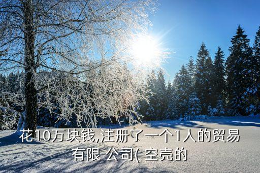 花10萬(wàn)塊錢,注冊(cè)了一個(gè)1人的貿(mào)易有限 公司( 空殼的