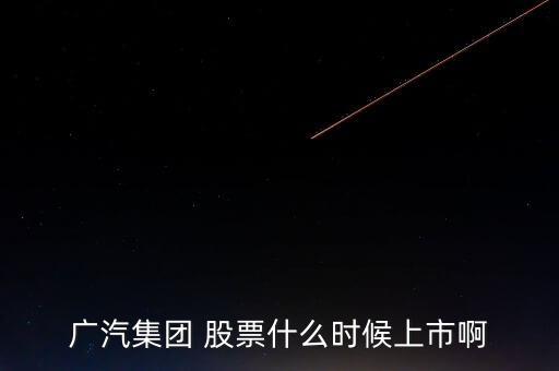 廣汽集團 股票什么時候上市啊