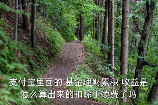 支付寶里面的 基金理財累積 收益是怎么算出來的扣除手續(xù)費了嗎