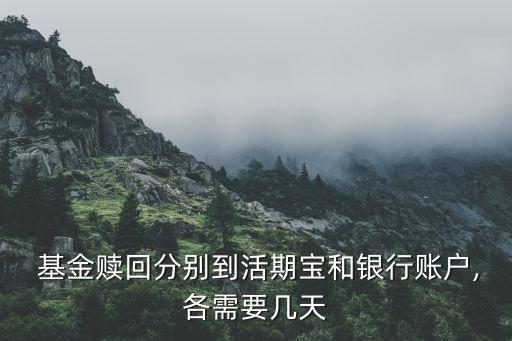 基金贖回分別到活期寶和銀行賬戶(hù),各需要幾天
