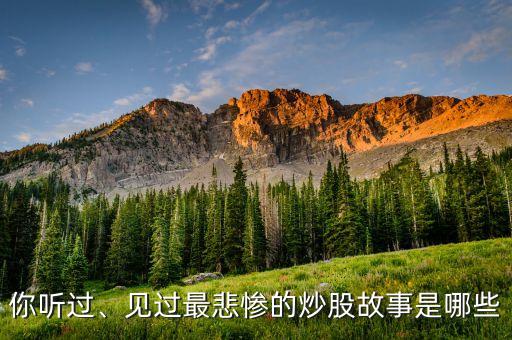 你聽過、見過最悲慘的炒股故事是哪些