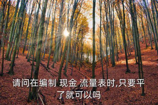 請問在編制 現(xiàn)金 流量表時(shí),只要平了就可以嗎