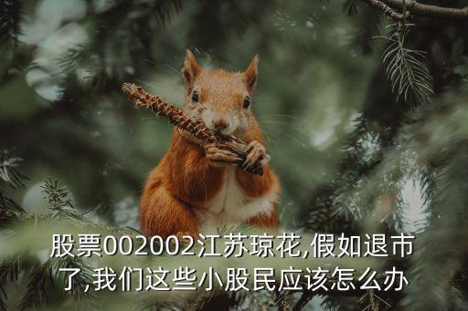 股票002002江蘇瓊花,假如退市了,我們這些小股民應(yīng)該怎么辦