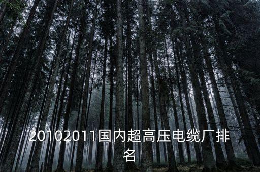 20102011國(guó)內(nèi)超高壓電纜廠排名