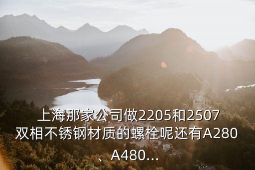  上海那家公司做2205和2507雙相不銹鋼材質(zhì)的螺栓呢還有A280、A480...