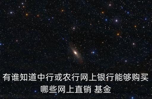 有誰知道中行或農(nóng)行網(wǎng)上銀行能夠購買哪些網(wǎng)上直銷 基金