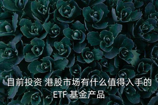 目前投資 港股市場有什么值得入手的ETF 基金產(chǎn)品