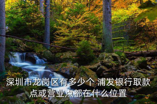 深圳市龍崗區(qū)有多少個 浦發(fā)銀行取款點或營業(yè)點都在什么位置