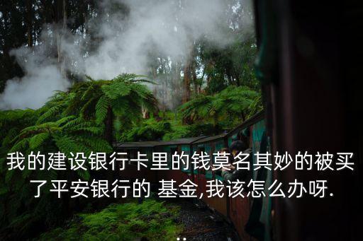 我的建設(shè)銀行卡里的錢(qián)莫名其妙的被買(mǎi)了平安銀行的 基金,我該怎么辦呀...