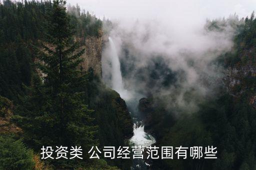  投資類 公司經營范圍有哪些