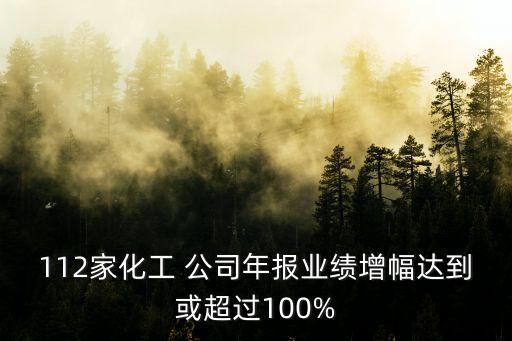 112家化工 公司年報業(yè)績增幅達到或超過100%