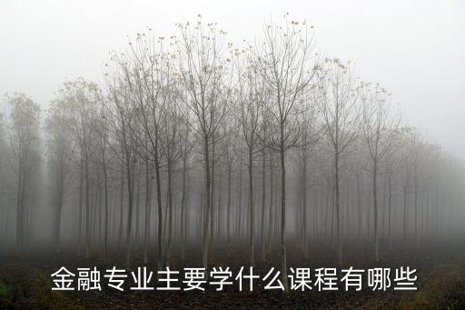  金融專業(yè)主要學(xué)什么課程有哪些