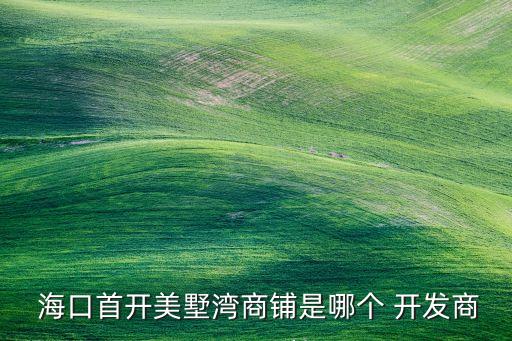  ?？谑组_美墅灣商鋪是哪個 開發(fā)商