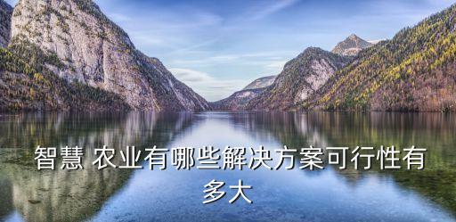  智慧 農(nóng)業(yè)有哪些解決方案可行性有多大