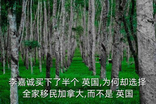 李嘉誠(chéng)買下了半個(gè) 英國(guó),為何卻選擇全家移民加拿大,而不是 英國(guó)
