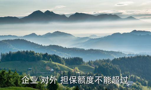 企業(yè) 對外 擔(dān)保額度不能超過