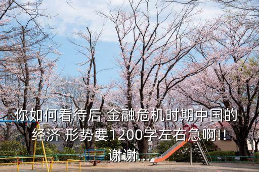 你如何看待后 金融危機(jī)時期中國的 經(jīng)濟(jì) 形勢要1200字左右急啊!!謝謝...