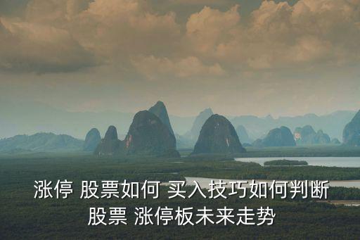  漲停 股票如何 買入技巧如何判斷 股票 漲停板未來(lái)走勢(shì)