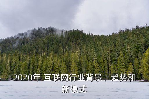 2020年 互聯(lián)網(wǎng)行業(yè)背景、趨勢和新模式