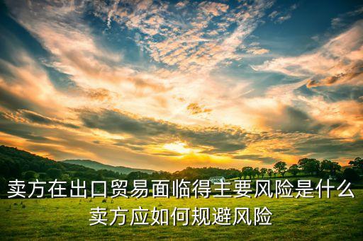 賣方在出口貿(mào)易面臨得主要風(fēng)險是什么賣方應(yīng)如何規(guī)避風(fēng)險