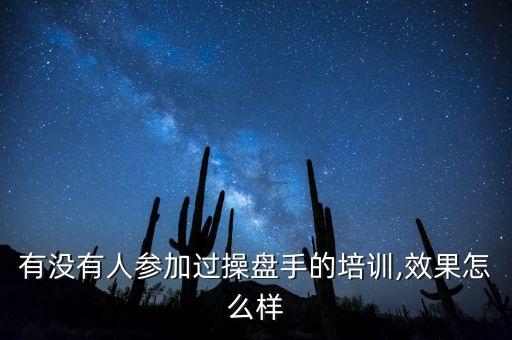 有沒(méi)有人參加過(guò)操盤手的培訓(xùn),效果怎么樣