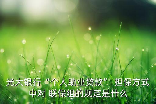 光大銀行“個(gè)人助業(yè)貸款” 擔(dān)保方式中對 聯(lián)保組的規(guī)定是什么