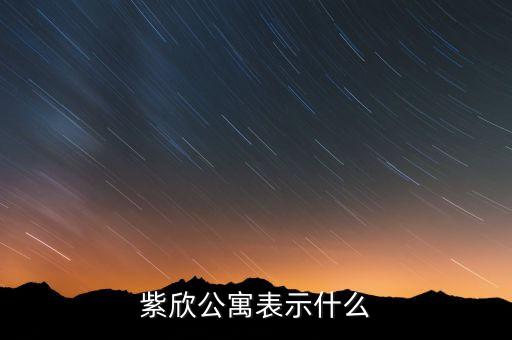 紫欣公寓表示什么