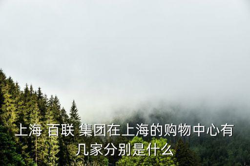 上海 百聯(lián) 集團(tuán)在上海的購(gòu)物中心有幾家分別是什么