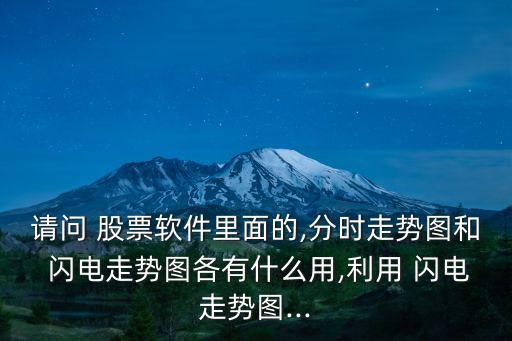 請(qǐng)問(wèn) 股票軟件里面的,分時(shí)走勢(shì)圖和 閃電走勢(shì)圖各有什么用,利用 閃電走勢(shì)圖...
