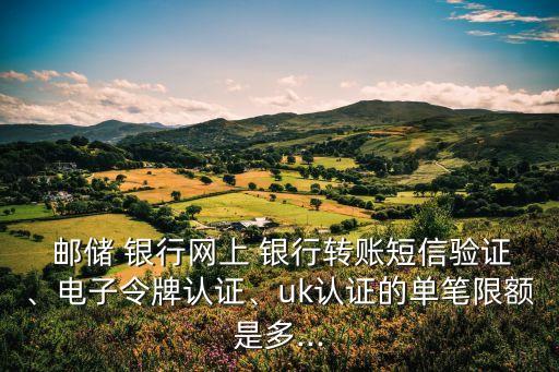  郵儲 銀行網(wǎng)上 銀行轉(zhuǎn)賬短信驗證、電子令牌認(rèn)證、uk認(rèn)證的單筆限額是多...