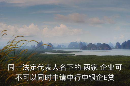 同一法定代表人名下的 兩家 企業(yè)可不可以同時(shí)申請中行中銀企E貸