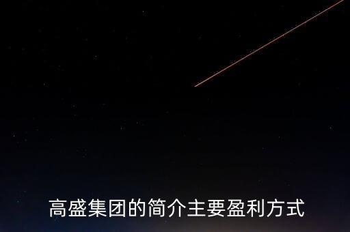  高盛集團(tuán)的簡介主要盈利方式