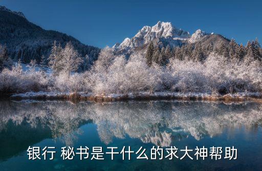 當(dāng)銀行行長(zhǎng)秘書好嗎