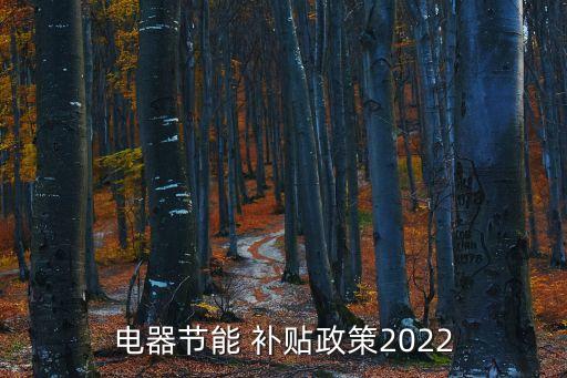 電器節(jié)能 補貼政策2022