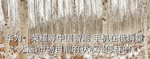 華為、榮耀等中國智能 手機在俄銷量大漲,市場目前的狀態(tài)是怎樣的