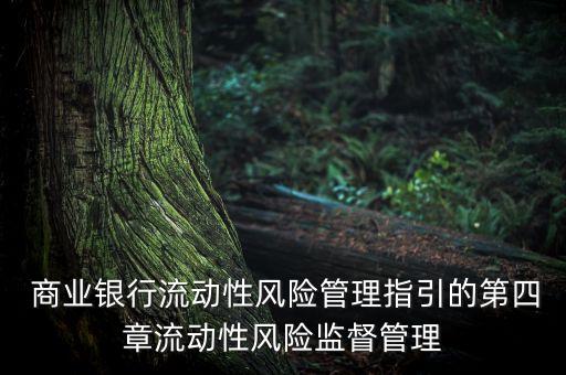  商業(yè)銀行流動性風險管理指引的第四章流動性風險監(jiān)督管理