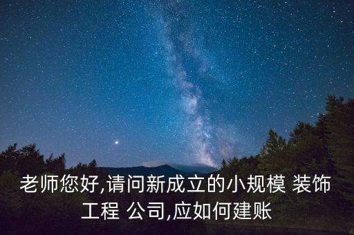 老師您好,請(qǐng)問(wèn)新成立的小規(guī)模 裝飾工程 公司,應(yīng)如何建賬
