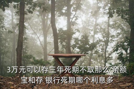 3萬元可以存三年死期不取那么 余額寶和存 銀行死期哪個(gè)利息多