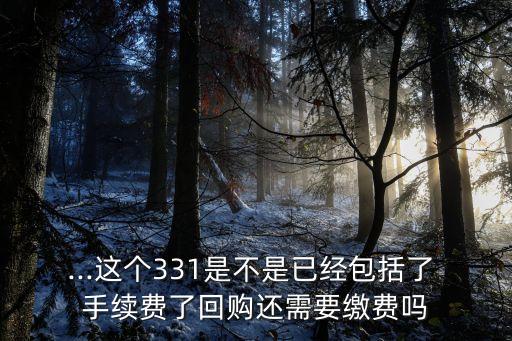 ...這個331是不是已經包括了 手續(xù)費了回購還需要繳費嗎