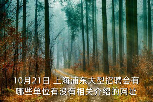 10月21日 上海浦東大型招聘會(huì)有哪些單位有沒有相關(guān)介紹的網(wǎng)址