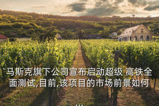馬斯克旗下公司宣布啟動超級 高鐵全面測試,目前,該項目的市場前景如何...