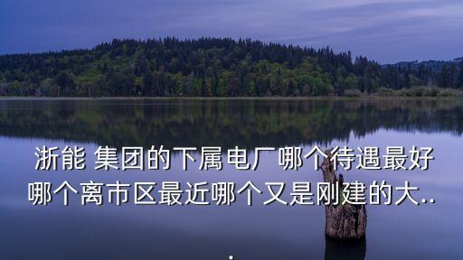  浙能 集團的下屬電廠哪個待遇最好哪個離市區(qū)最近哪個又是剛建的大...